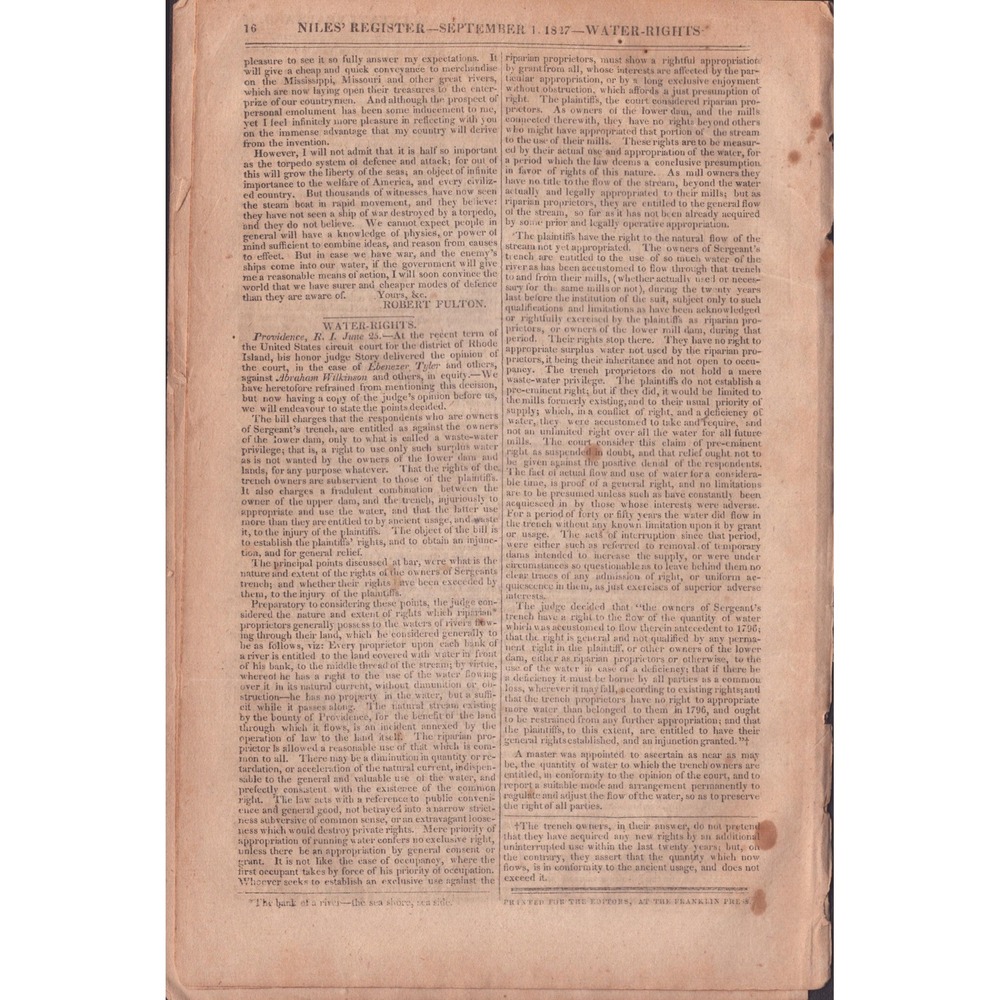 1827 Niles Weekly Register Newspaper Baltimore MD Politics Elections Jackson - Picture 2 of 2